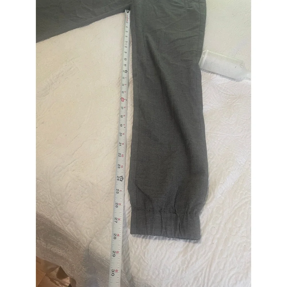 Banana Republic Charcoal Gray Textured Jogger Pants Women's Size 4L Long Tapered